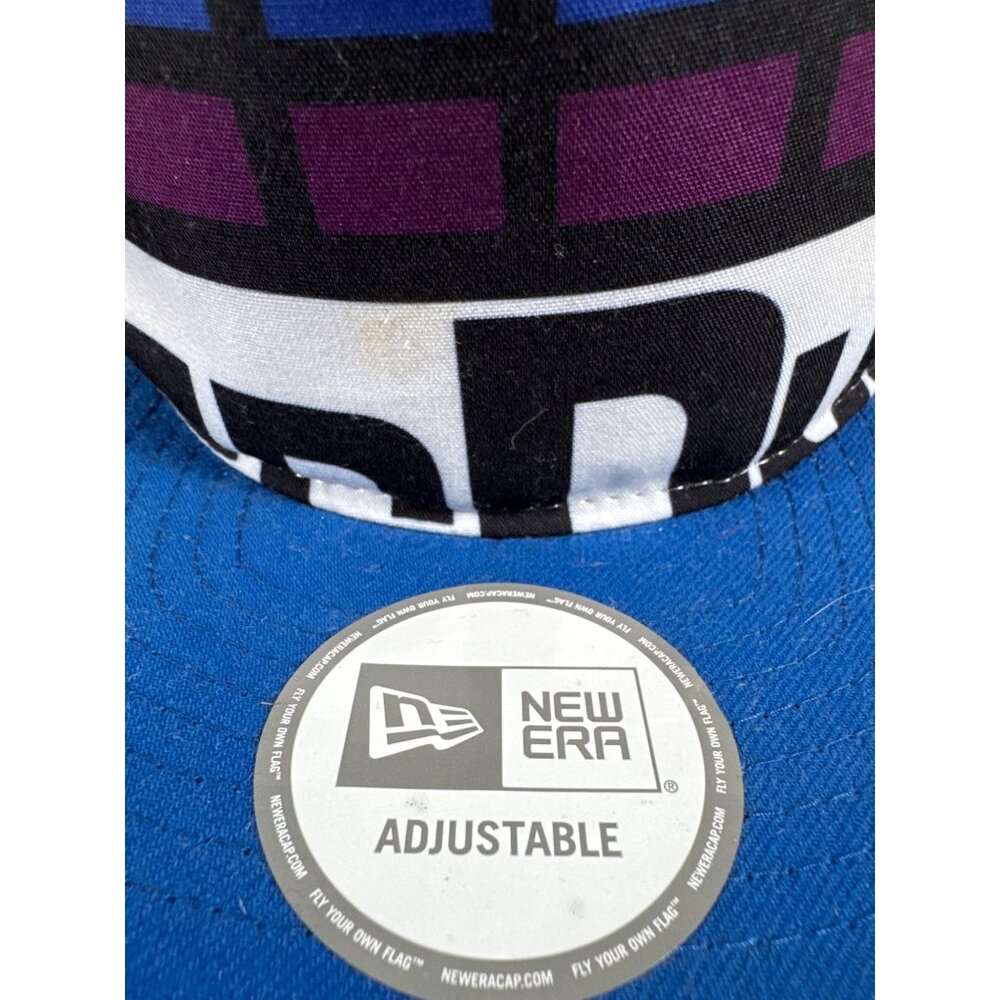 New Era Adjustable Hat With Rainbow Grid & Blue Brim - Picture 2 of 4